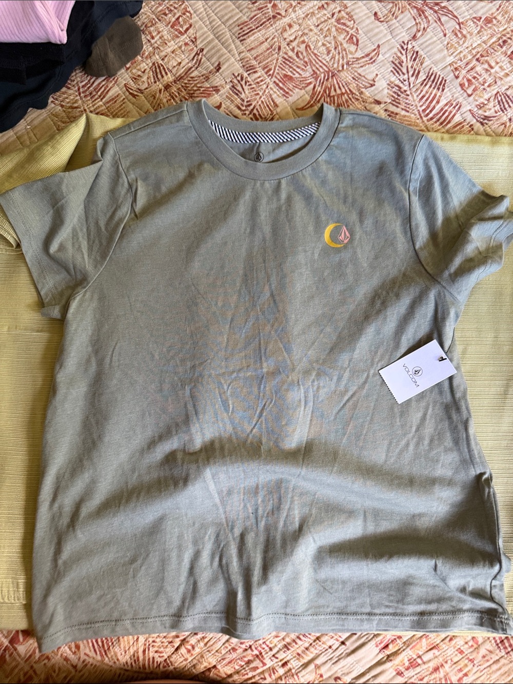 NWT Volcom Girls Graphic Tee with Crescent Moon & Sun